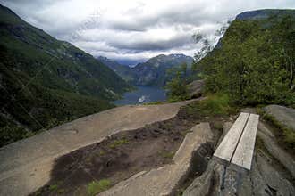 Geiranger fjord panorama