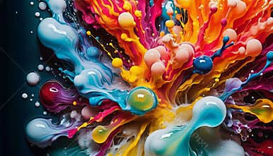 Dynamic Burst of Colorful Vibrant Paint