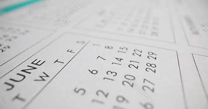 Closeup of desk calendar. Agenda planning and scheduling meetings and cases