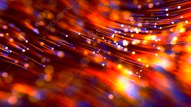 Abstract Artistic Orange Violet Shiny Depth of Field Fluid Wavy Turbulence Dotted Lines Glitter Bokeh