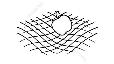 The gravitational force of the earth animation, Gravity, falling apple, Isaac newton idea universal law