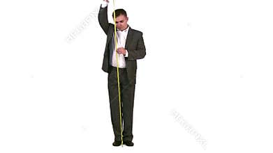 The businessman will measure length