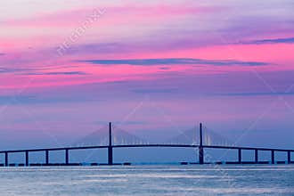 Sunshine Skyway Bridge at dawn