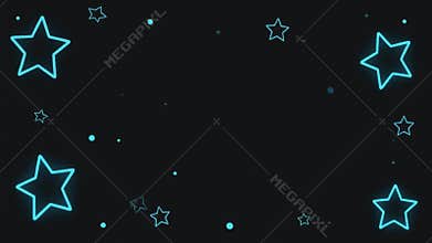 Glowing stars and celestial bodies in a dark night sky viewed from a distant perspective