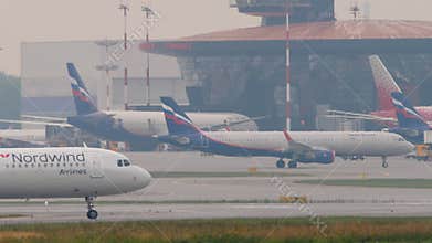 Nordwind Airlines Airbus A321 on the taxiway