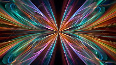 Cinematic Motion of Shifting Abstract Four-leaf Clover Symmetrical Neon Lines, Vibrant Digital Energy