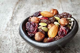Trail Mix in Black Bowl