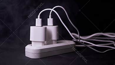 Smoking Power Adapters Overheating On Extension Cord Fire Hazard