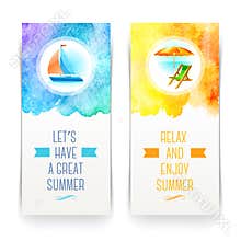 Summer holidays and travel banners
