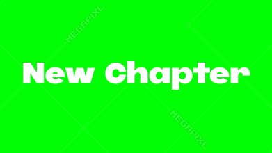 New chapter text green screen animated video