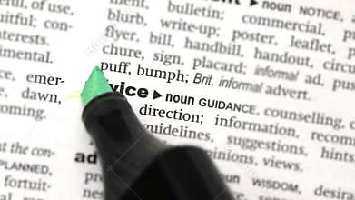 Advice highlighted in green