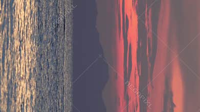 Long tail boats in the sea at sunset, Thailand