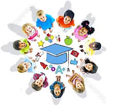 Group of Children Circle and Education Concept