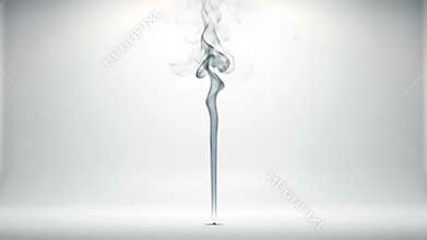 Abstract smoke rising against white background light and airy