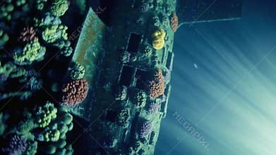 . Lost submarine slowly being consumed by