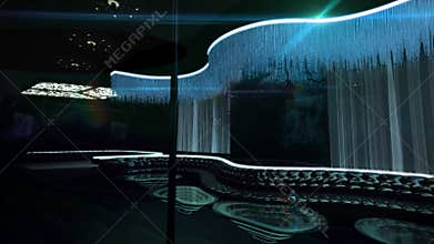 Karaoke nightclub spotlight color mix