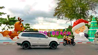 Patong Beach lettering letters name christmas xmas time Phuket Thailand