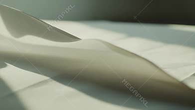 Fabric draped creating soft shadows in sunlight