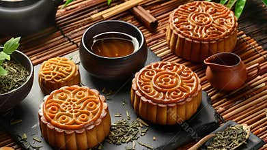 Traditional Chinese dessert and beverage set