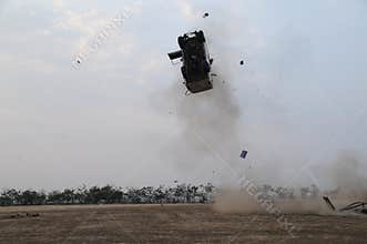 Police Car at Bomb blast Hyderabad India