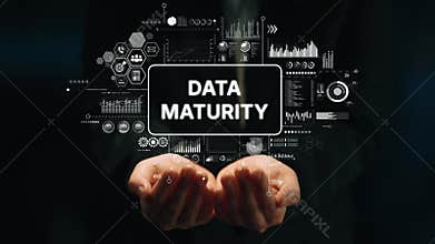 Conceptual representation of data maturity in a digital transformation context with visual analytics and charts