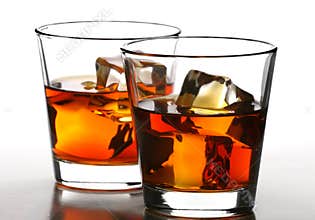 Whiskey on rocks