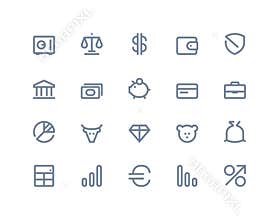 Finance and bank icons. Line series