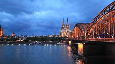 St. Martin Church, Cologne Cathedral and Hohenzollern Bridge