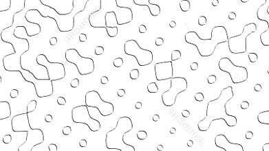 Interconnected circles abstract 3d black and white pattern