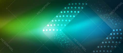 Abstract Geometric Shapes in Blurred Blue and Green Background
