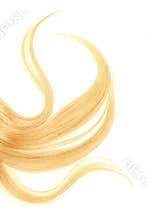 Long disheveled blond hair, isolated on white background