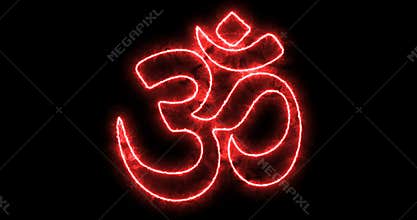 Om, glowing hinduism symbol.