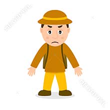 Sad Archeologist Cartoon Character