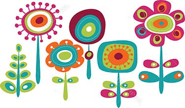 Cute colorful summer flowers