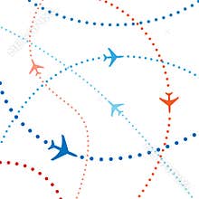 Colorful airline planes travel flights air traffic