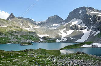 Russia, Western Caucasus, Imeretinskoye lake in summer