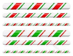 Candy cane line border divider for christmas design on