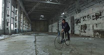 Trick on a fixed gear bike.