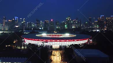 Aerial view of Gelora Bung Karno Stadium complex