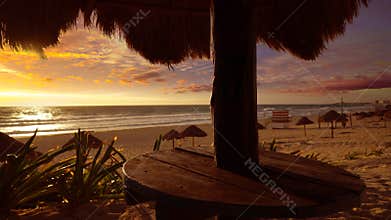 Cancun delfines beach in Caribbean Riviera Maya