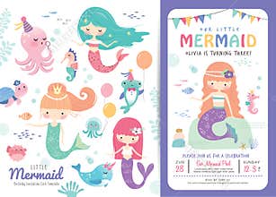 Birthday party invitation card template
