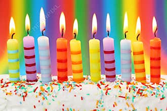 Ten birthday candles