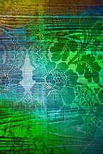 Green aura of the tree soul in wall or floor