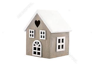 Small wooden house isolated on white