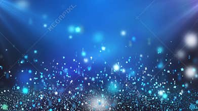 Light Blue Floating Shining Stars Looping Motion Background