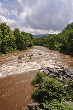 Muddy creek after heavy rainfall