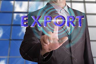 Export text with businessman