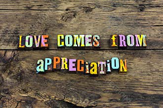 Love appreciation faith respect kindness typography beauty