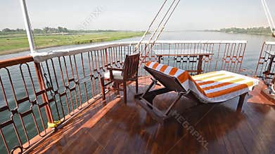 View of river nile in Egypt from luxury cruise boat