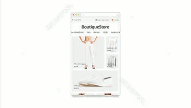 Blank browser with fashion site responsive web design mockup